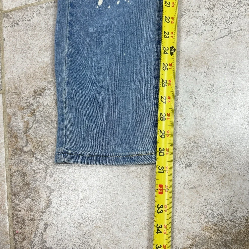 GS115 Denim Jeans Men's 34x31 Blue Factory Distressed 100% Cotton‎ Studded